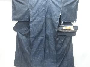 草花模様織出し本場泥大島紬着物